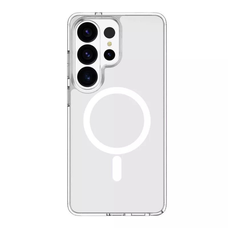 Cellularline Clear Mag - Galaxy S26 Ultra ülitugev läbipaistev ümbris kummist äärega, ühildub Qi2 ökosüsteemi ja magnetiliste tarvikutega, töödeldud kollasuse vältimiseks.