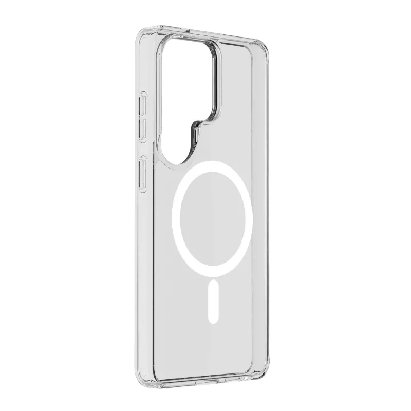 Cellularline Clear Mag - Galaxy S26 Ultra ülitugev läbipaistev ümbris kummist äärega, ühildub Qi2 ökosüsteemi ja magnetiliste tarvikutega, töödeldud kollasuse vältimiseks.