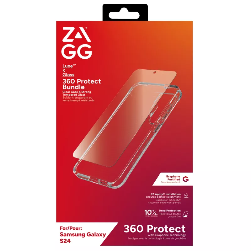 ZAGG Luxe & Glass 360 Bundle Galaxy S24, ümbris, Samsung, Galaxy S24, 15,8 cm (6.2 tolli), läbipaistev