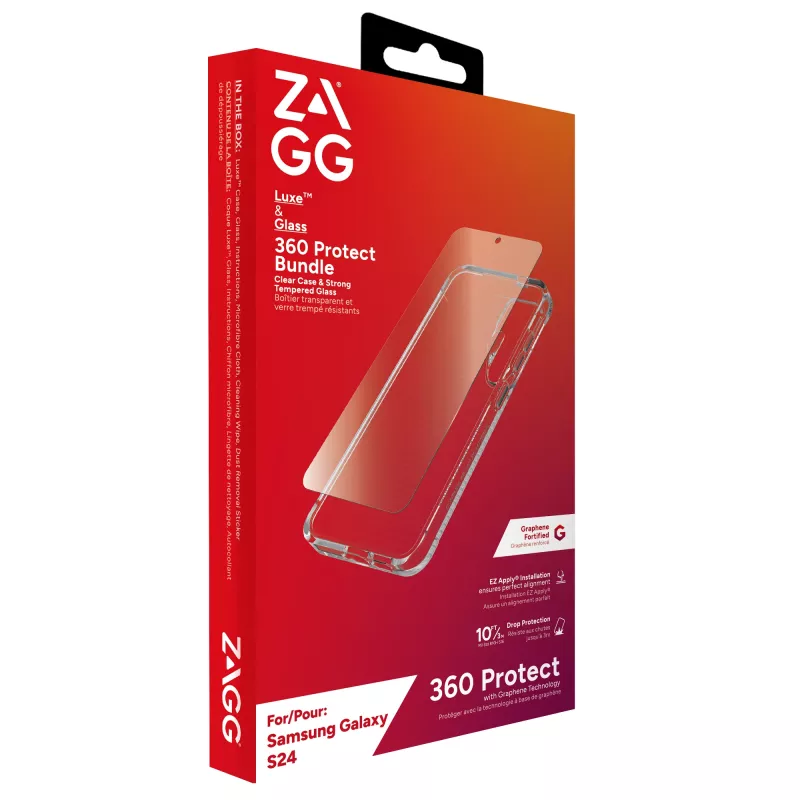 ZAGG Luxe & Glass 360 Bundle Galaxy S24, ümbris, Samsung, Galaxy S24, 15,8 cm (6.2 tolli), läbipaistev