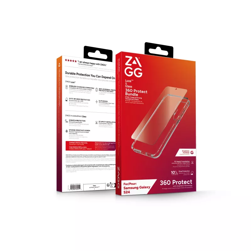 ZAGG Luxe & Glass 360 Bundle Galaxy S24, ümbris, Samsung, Galaxy S24, 15,8 cm (6.2 tolli), läbipaistev