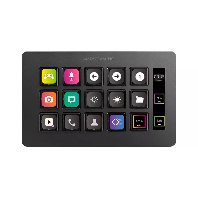 Mars Gaming Control Deck õhuke MSD-ONE, must, 15 nuppu, puutetundlik, 132 mm, 81 mm, 61 mm