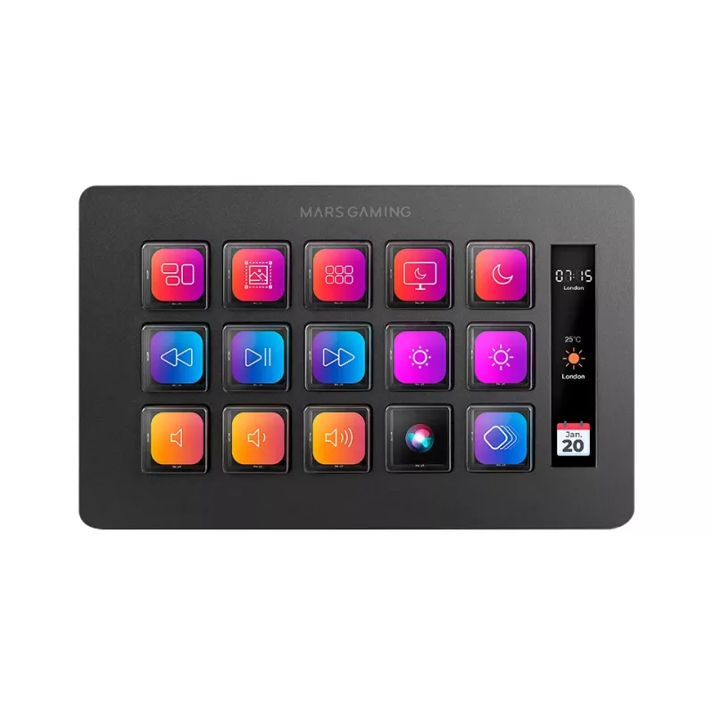 Mars Gaming Control Deck õhuke MSD-ONE, must, 15 nuppu, puutetundlik, 132 mm, 81 mm, 61 mm