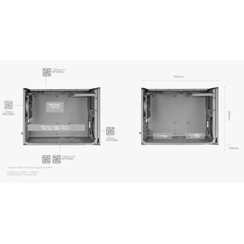 Arvutikorpus Mars Gaming MCXPS mATX ülikompaktne must
