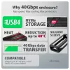 Axagon EEM2-40G USB-C 40Gbps M.2 NVMe SSD väliskorpus, ARMORED alumiinium