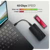 Axagon EEM2-40G USB-C 40Gbps M.2 NVMe SSD väliskorpus, ARMORED alumiinium
