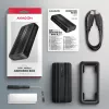 Axagon EEM2-40G USB-C 40Gbps M.2 NVMe SSD väliskorpus, ARMORED alumiinium