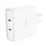 Laadija TRUST Maxo 100W 2-Port USB-C GaN — 100 W, 2x USB-C, 20 V max, vahelduvvool, siseruumidesse, 2 m kaabel, valge