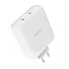Laadija TRUST Maxo 100W 2-Port USB-C GaN — 100 W, 2x USB-C, 20 V max, vahelduvvool, siseruumidesse, 2 m kaabel, valge