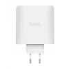 Laadija TRUST Maxo 100W 2-Port USB-C GaN — 100 W, 2x USB-C, 20 V max, vahelduvvool, siseruumidesse, 2 m kaabel, valge