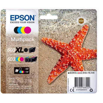 Epson 603 XL tindikassett 1 tk Originaalne Kõrgsaagis (XL) Must, Tsüaan, magenta, Kollane