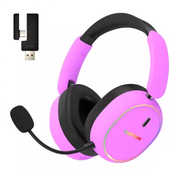 HATOR Phoenix 2 Wireless kõrvaklapid, juhtmega ja juhtmevaba, peakõlariba, mänguritele, USB USB-C / USB Type-A, Bluetooth, violetne