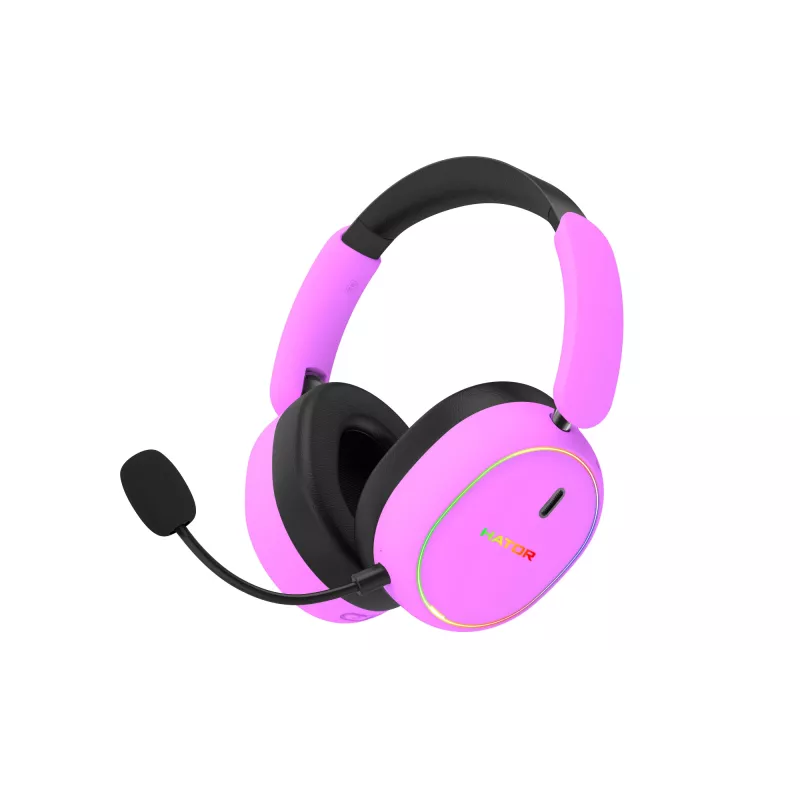 HATOR Phoenix 2 Wireless kõrvaklapid, juhtmega ja juhtmevaba, peakõlariba, mänguritele, USB USB-C / USB Type-A, Bluetooth, violetne