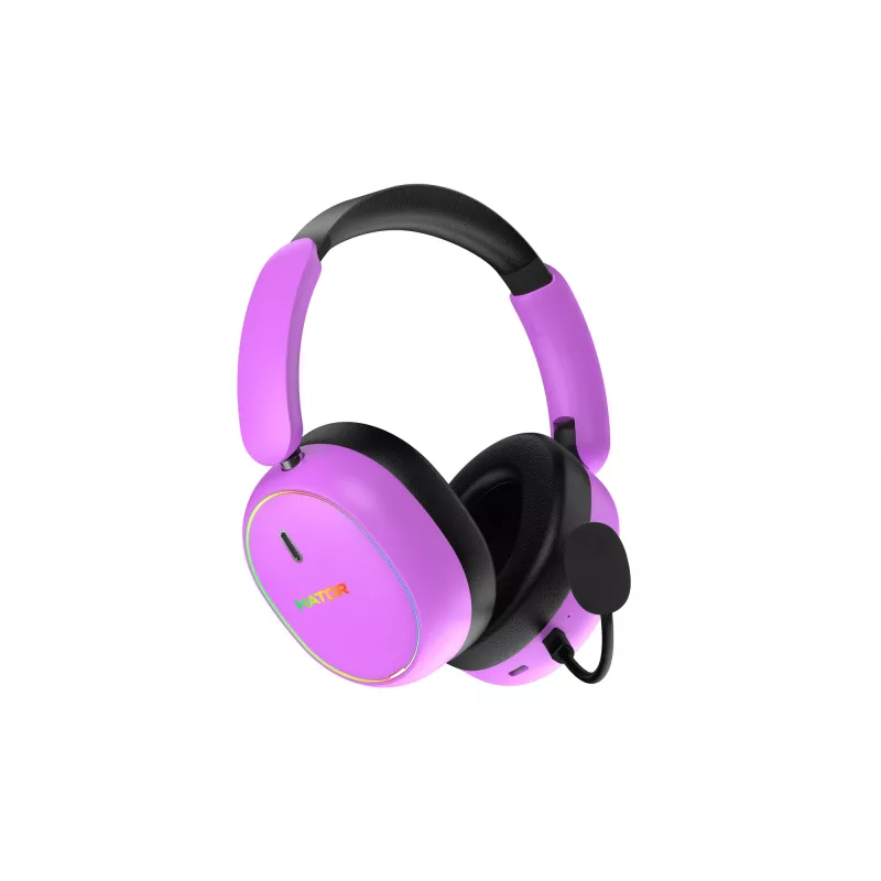 HATOR Phoenix 2 Wireless kõrvaklapid, juhtmega ja juhtmevaba, peakõlariba, mänguritele, USB USB-C / USB Type-A, Bluetooth, violetne