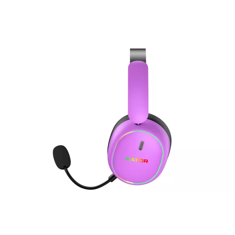 HATOR Phoenix 2 Wireless kõrvaklapid, juhtmega ja juhtmevaba, peakõlariba, mänguritele, USB USB-C / USB Type-A, Bluetooth, violetne