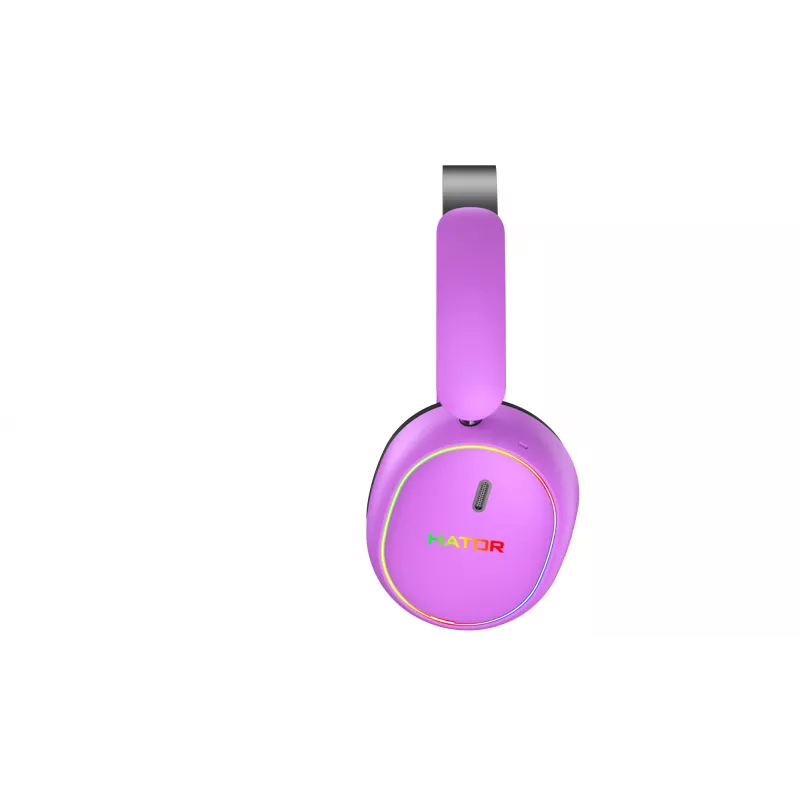 HATOR Phoenix 2 Wireless kõrvaklapid, juhtmega ja juhtmevaba, peakõlariba, mänguritele, USB USB-C / USB Type-A, Bluetooth, violetne