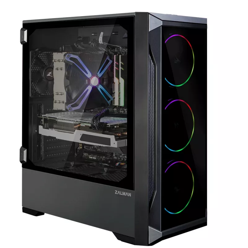 Zalman Z8 TG ATX Mid Tower arvutikorpus, ARGB ventilaator x3, T/G Midi torn must