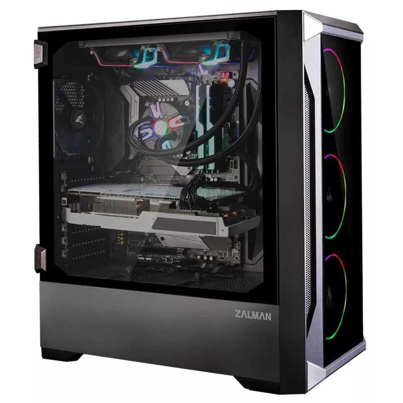 Zalman Z8 TG ATX Mid Tower arvutikorpus, ARGB ventilaator x3, T/G Midi torn must