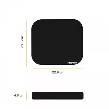 Fellowes Premium hiirpad - Must, must, ühevärviline, polüester, kumm