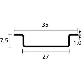 Kaablirennitarvik HellermannTyton 181-47061 — terasest vahetükk 35 mm x 7,5 mm