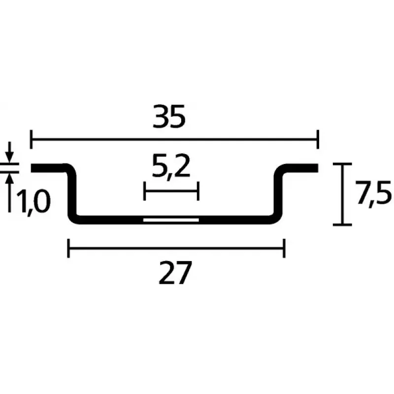 Kaablirennitarvik HellermannTyton 181-47061 — terasest vahetükk 35 mm x 7,5 mm