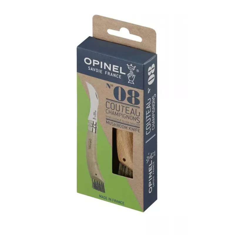 Opinel No. 08 Seenenõel kokkupandav nuga harjaga