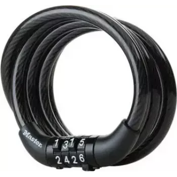 Kaablilukk MASTERLOCK Coiled Cord 8143EURDPRO 120 cm — turvakaabel seadmetele
