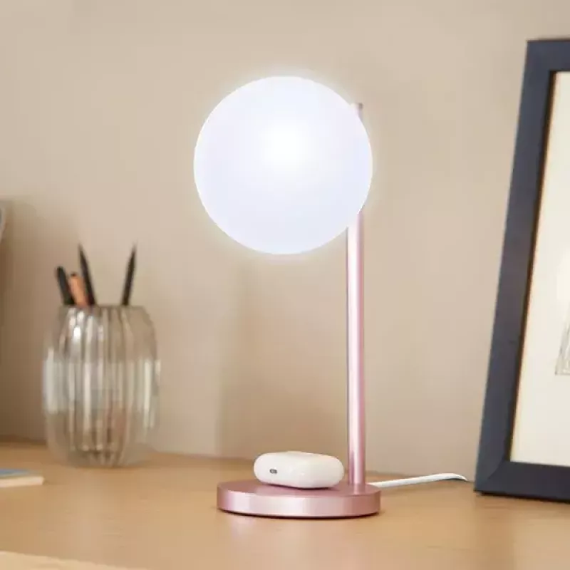 Laua-LED-lamp Lexon Bubble Lamp LH70LP heleroosa 15 W traadita laadijaga