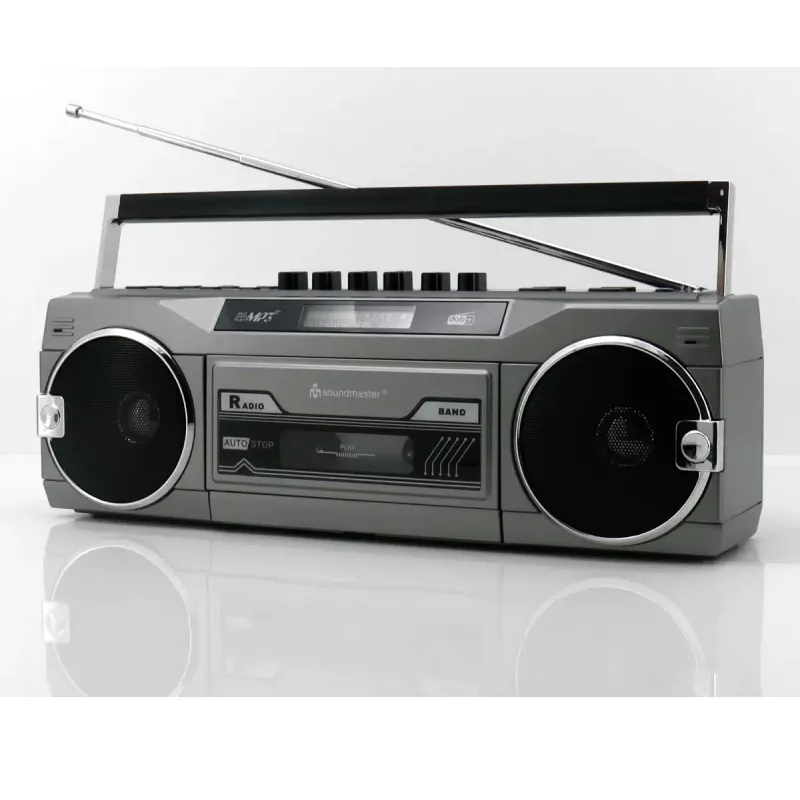 Kaasaskantav kassetimängija Soundmaster SRR80TI DAB+ ja FM-iga, LCD-ekraan, 3 W RMS, 3,5 mm kõrvaklapid, aku/230V