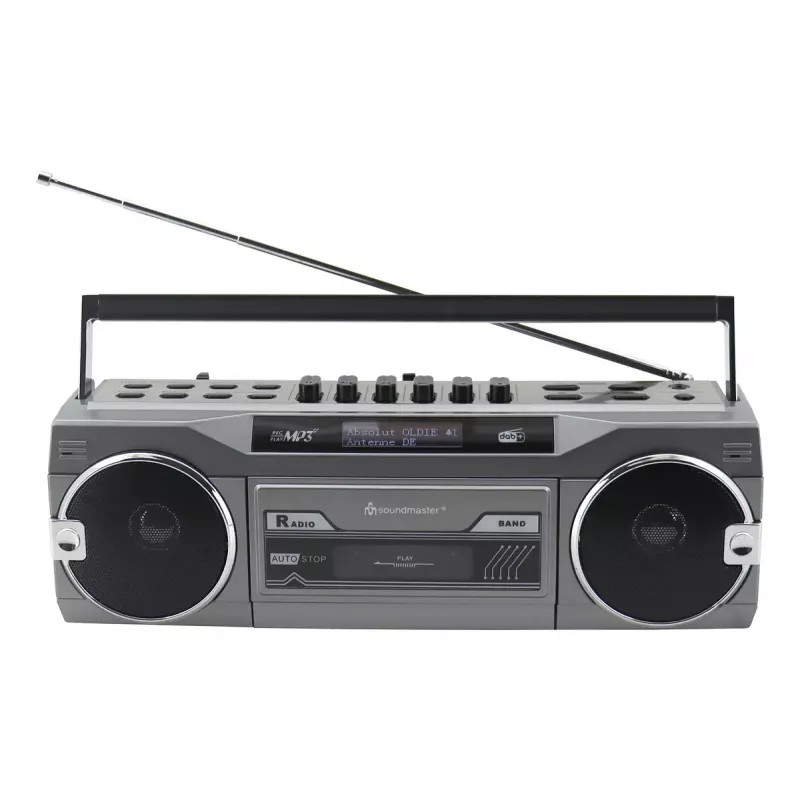 Kaasaskantav kassetimängija Soundmaster SRR80TI DAB+ ja FM-iga, LCD-ekraan, 3 W RMS, 3,5 mm kõrvaklapid, aku/230V