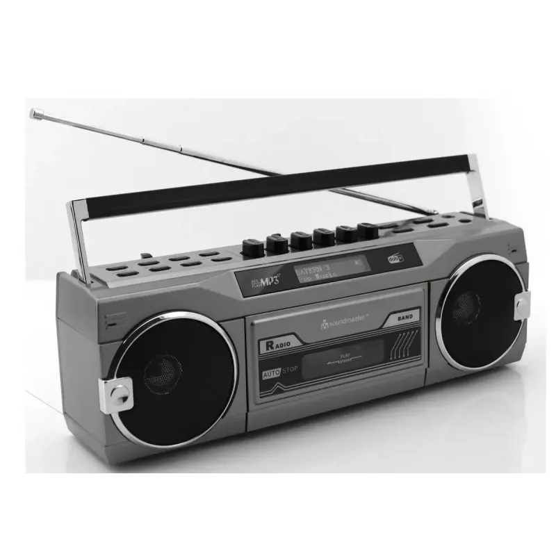Kaasaskantav kassetimängija Soundmaster SRR80TI DAB+ ja FM-iga, LCD-ekraan, 3 W RMS, 3,5 mm kõrvaklapid, aku/230V