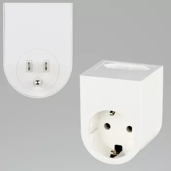Reisiadapter REV 0020440803 USA pistikupesadele, valge