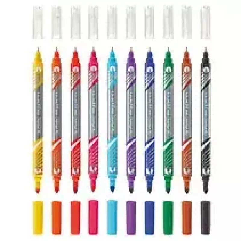 Marker Herlitz 11367232 peene otsaga 10 tk Must Sinine Pruun Roheline Oranž Roosa Lilla Punane Kollane
