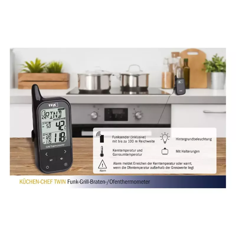 Toidutermomeeter TFA-Dostmann KÜCHEN-CHEF TWIN 0 - 300 °C digitaalne