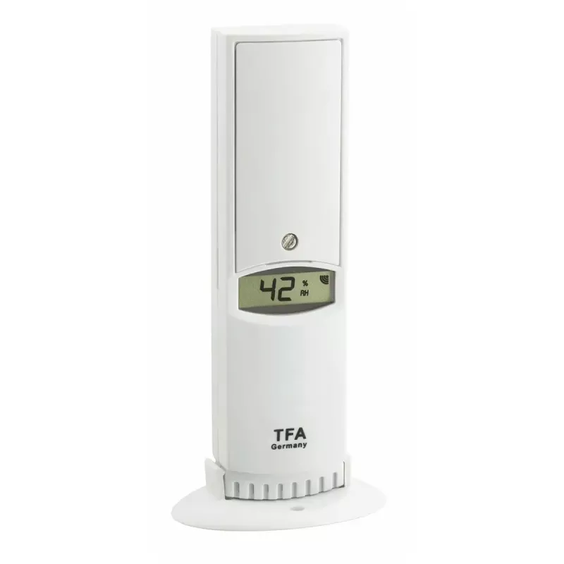 TFA Dostmann WeatherHub nutikodu traadita keskkonnaandur — niiskus ja temperatuur, Wi‑Fi, vahelduvvool/aku (AA), 40×28×104 mm