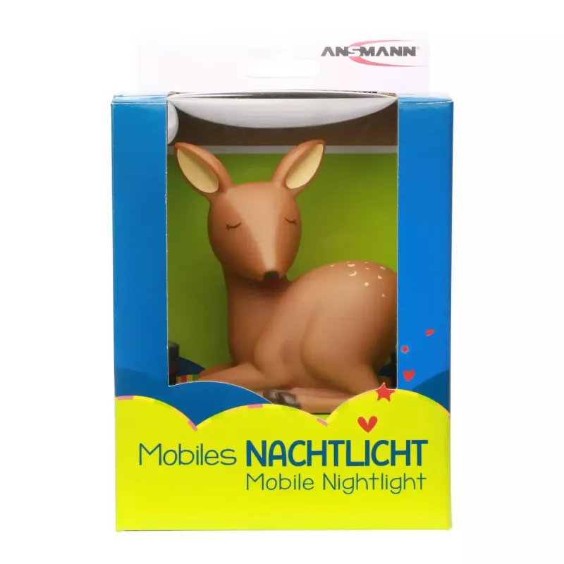 ANSMANN beebi-öölamp 1800-0059 — LED, kollane valgus, patarei AA ×3, 119×119×137 mm, pruun/roheline