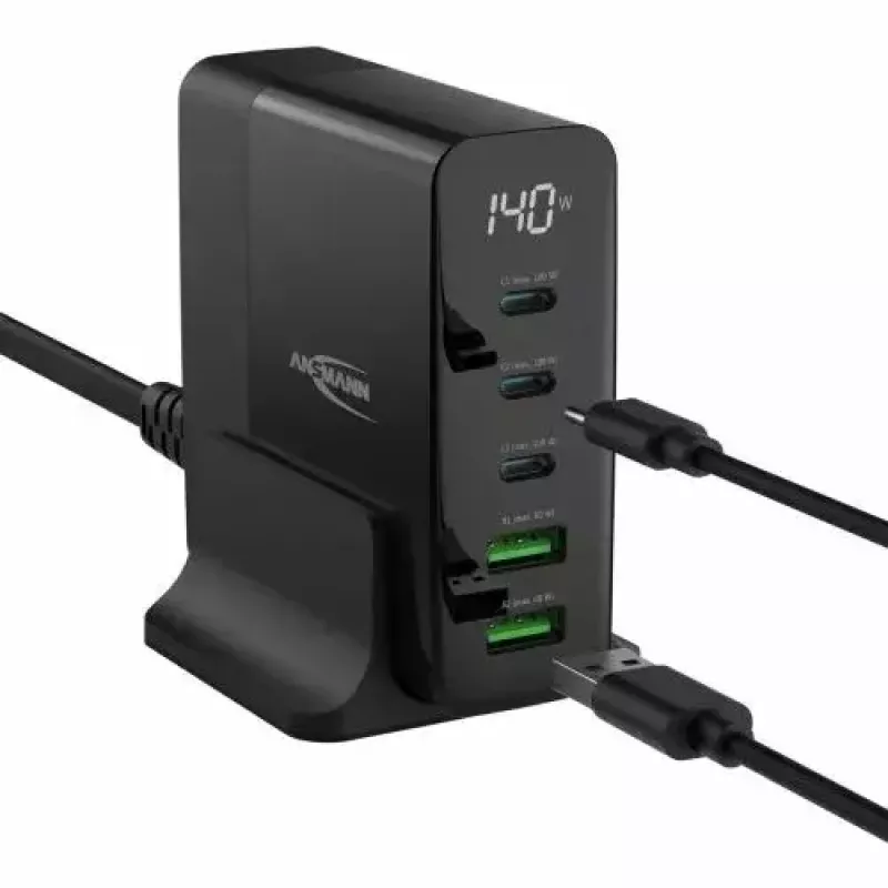 Siseruumide laadija Ansmann DC5140PD universaalne must USB kiirlaadija