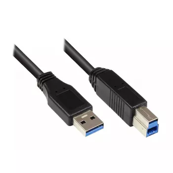 USB-kaabel Alcasa 2710-S002 USB 3.2 Gen 1 0,2 m must