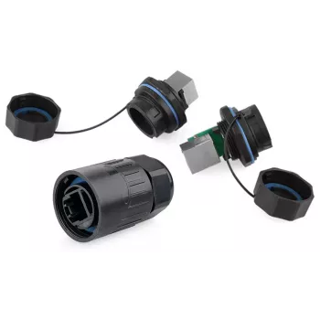 Juhtmepistik RJ45 Alcasa IC06-R102 Must Vask Plastik Silikageel