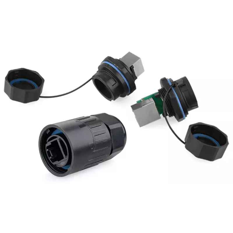 Juhtmepistik RJ45 Alcasa IC06-R102 Must Vask Plastik Silikageel