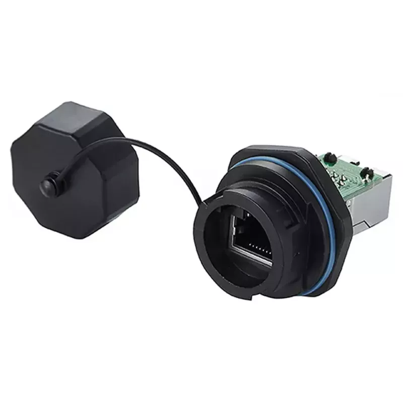 Juhtmepistik RJ45 Alcasa IC06-R102 Must Vask Plastik Silikageel