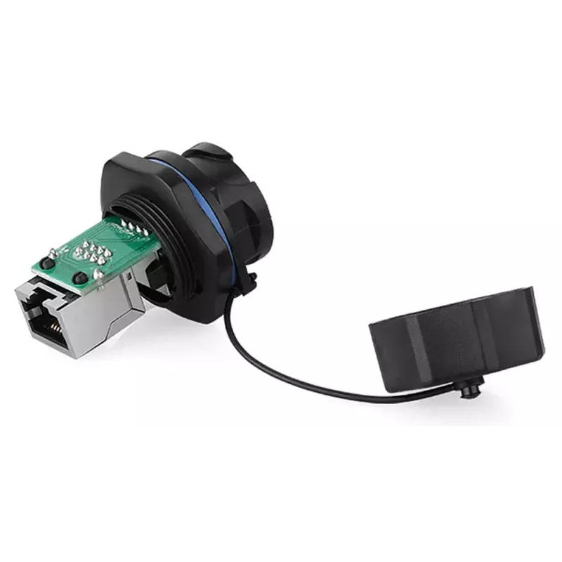 Juhtmepistik RJ45 Alcasa IC06-R102 Must Vask Plastik Silikageel