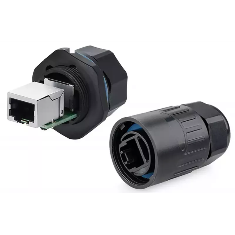 Juhtmepistik RJ45 Alcasa IC06-R102 Must Vask Plastik Silikageel