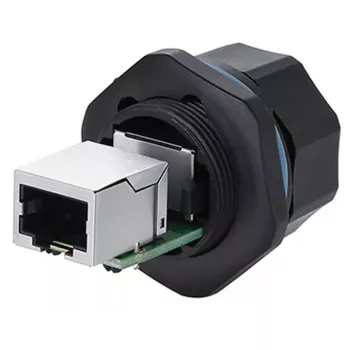 Juhtmepistik RJ45 Alcasa IC06-R102 Must Vask Plastik Silikageel