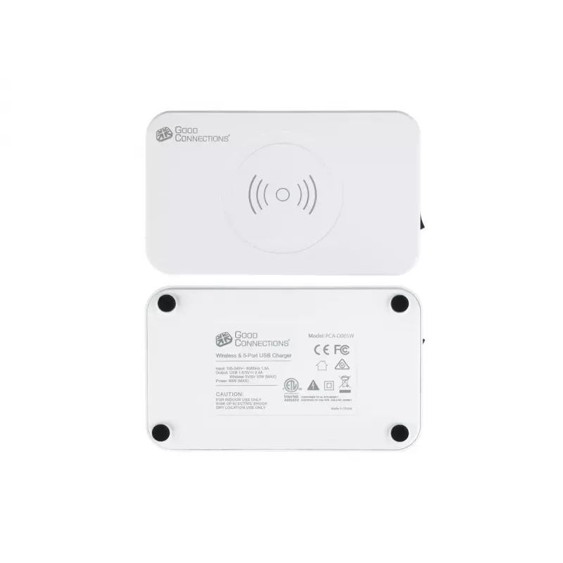 Mobiilseadme laadija Alcasa PCA-D005W Universal Valge AC traadita kiirlaadimine