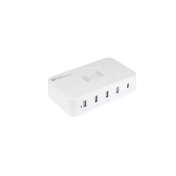 Mobiilseadme laadija Alcasa PCA-D005W Universal Valge AC traadita kiirlaadimine