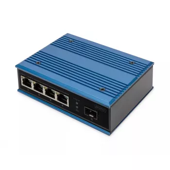 Digitus 4 pordiga kiire Etherneti võrgu PoE lüliti tööstuslik haldamata 1 SFP üleslinkiga