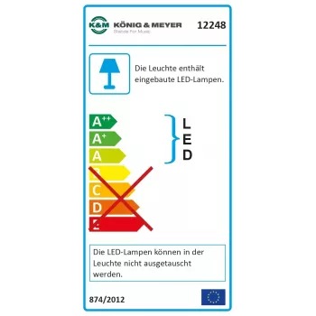 Noodipuldi valgusti König & Meyer 12248-000-55 LED aku ja vahelduvvooluga must