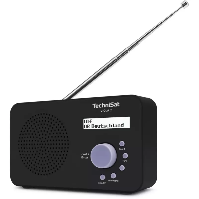 Kaasaskantav raadio TECHNISAT VIOLA 2 – DAB+ ja FM, LCD-ekraan, 1 W, 3,5 mm pesa, must