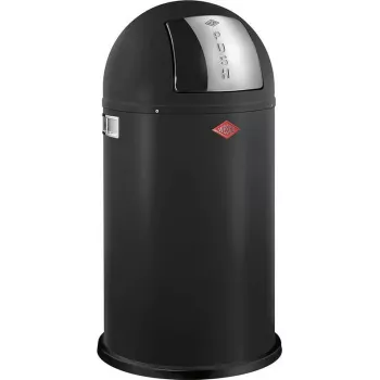 Prügikast Wesco Kickmaster Soft Matt Must – pedaaliga juhitav terasest prügikast 12 L